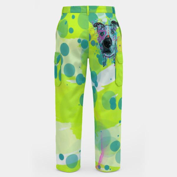 Cargohose mit Sancho - Hose, lang oder kurz, bunt, 100% Polyester, Grösse S-5XL, fester Stoff, Normale Passform, SOKA, Listenhund, AmStaff, Staff, Staffordshire, PitBull, Pit